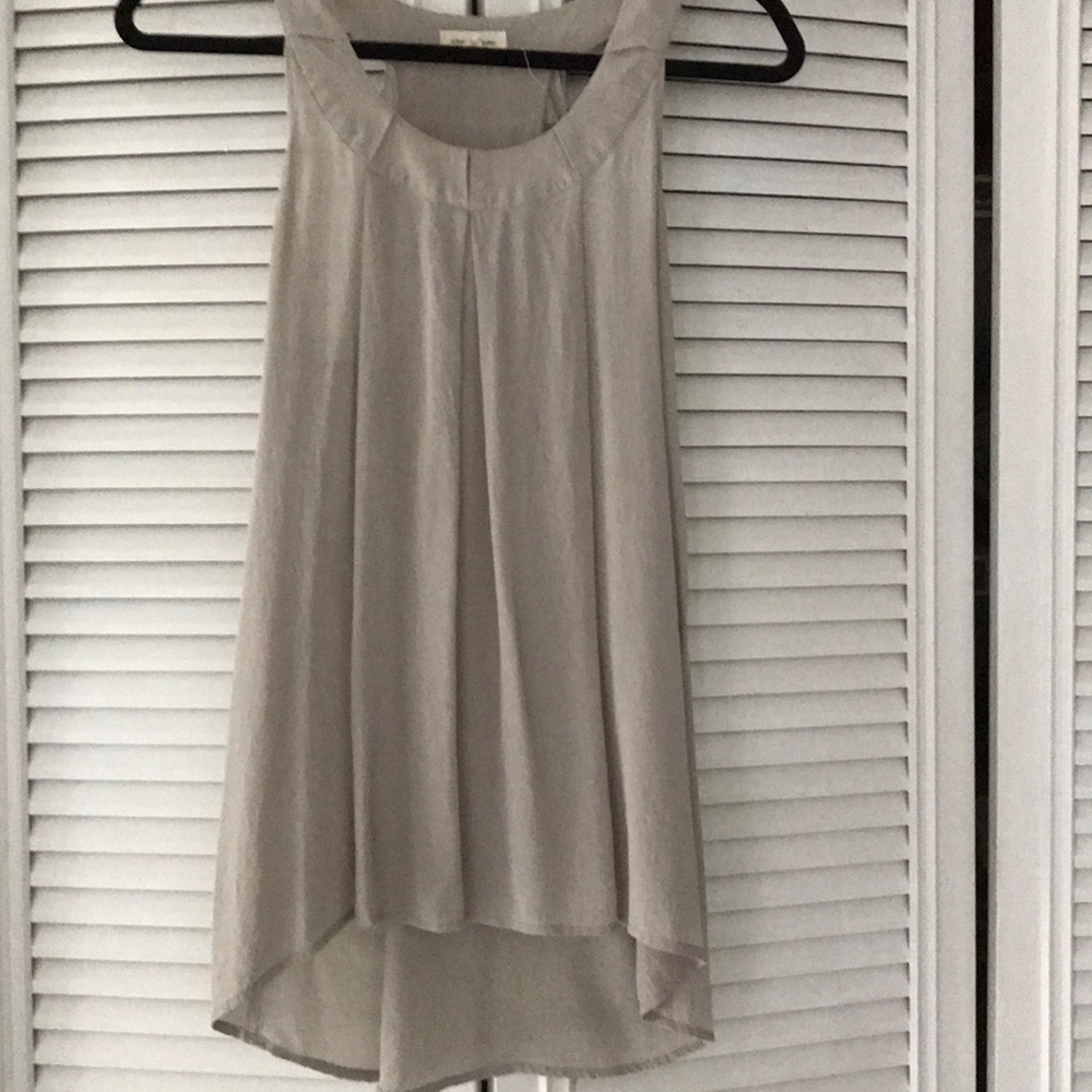 Grey tank with ruffled back